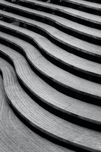 Preview wallpaper stairs, curves, stripes, black and white, bw