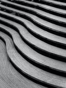 Preview wallpaper stairs, curves, stripes, black and white, bw