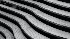 Preview wallpaper stairs, curves, stripes, black and white, bw