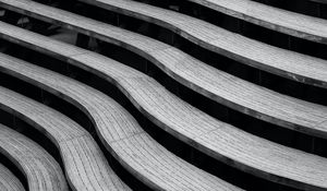 Preview wallpaper stairs, curves, stripes, black and white, bw