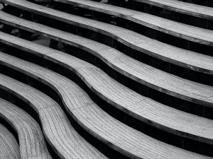 Preview wallpaper stairs, curves, stripes, black and white, bw