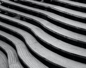 Preview wallpaper stairs, curves, stripes, black and white, bw