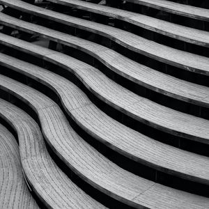 Preview wallpaper stairs, curves, stripes, black and white, bw