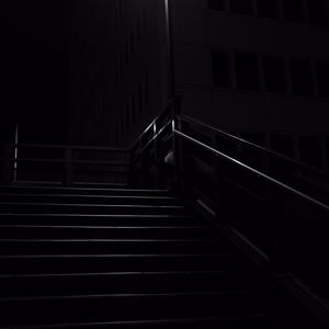 Preview wallpaper stairs, dark, lantern, night, light