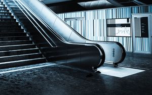 Preview wallpaper stairs, escalator, steps, subway, railings