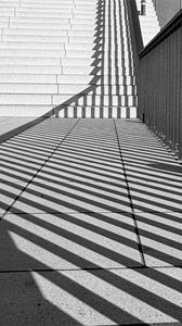 Preview wallpaper stairs, geometry, minimalism, architecture, lines, black and white