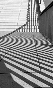 Preview wallpaper stairs, geometry, minimalism, architecture, lines, black and white