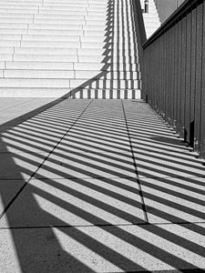 Preview wallpaper stairs, geometry, minimalism, architecture, lines, black and white