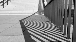 Preview wallpaper stairs, geometry, minimalism, architecture, lines, black and white