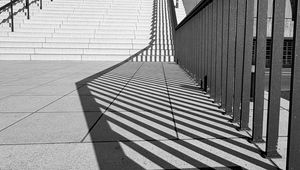 Preview wallpaper stairs, geometry, minimalism, architecture, lines, black and white
