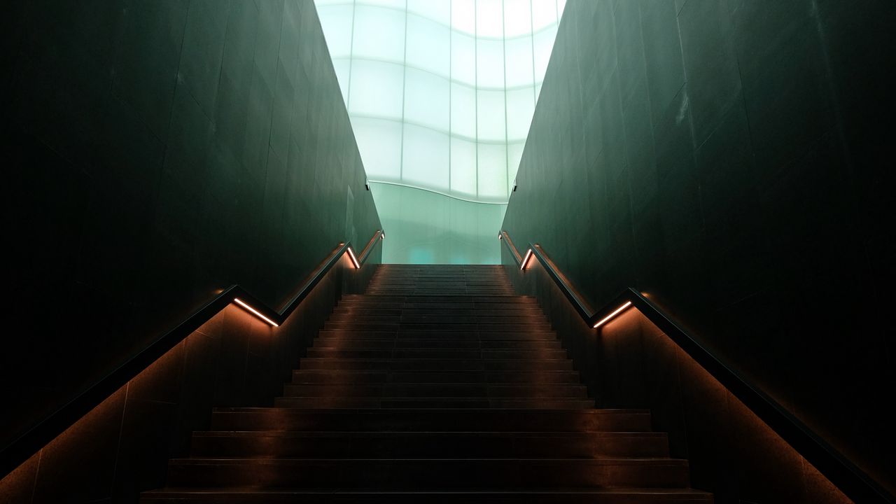 Wallpaper stairs, interior, design