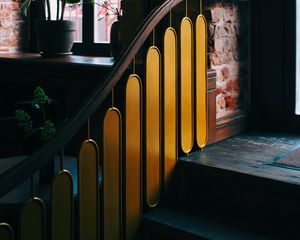 Preview wallpaper stairs, lamp, plant, interior