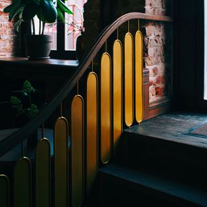 Preview wallpaper stairs, lamp, plant, interior