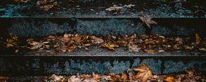 Preview wallpaper stairs, leaves, autumn