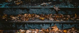 Preview wallpaper stairs, leaves, autumn