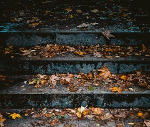 Preview wallpaper stairs, leaves, autumn