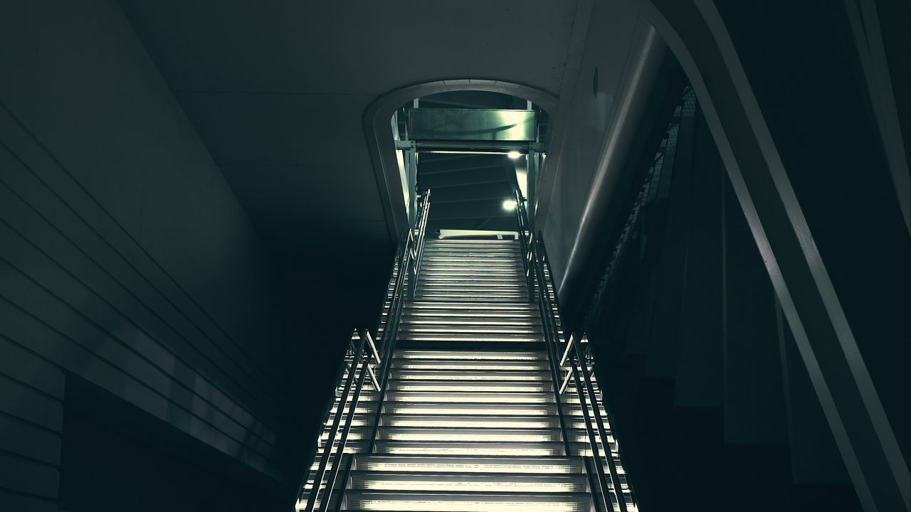 Wallpaper stairs, lighting, exit