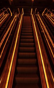 Preview wallpaper stairs, metro, neon, glow