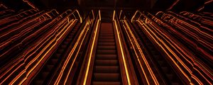 Preview wallpaper stairs, metro, neon, glow