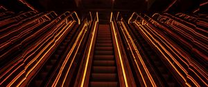 Preview wallpaper stairs, metro, neon, glow