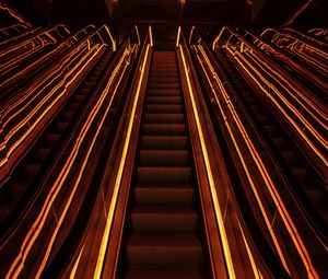 Preview wallpaper stairs, metro, neon, glow