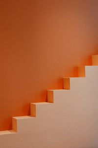 Preview wallpaper stairs, minimalism, orange, white