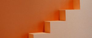 Preview wallpaper stairs, minimalism, orange, white