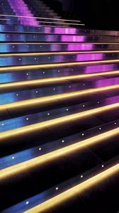 Preview wallpaper stairs, neon, backlight, light