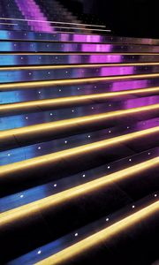 Preview wallpaper stairs, neon, backlight, light