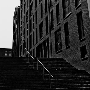 Preview wallpaper stairs, railings, building, black and white