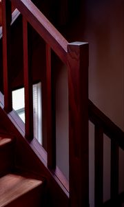 Preview wallpaper stairs, railings, wooden, brown