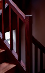 Preview wallpaper stairs, railings, wooden, brown