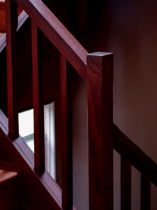 Preview wallpaper stairs, railings, wooden, brown