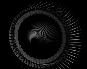 Preview wallpaper stairs, rotation, black
