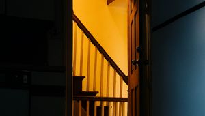 Preview wallpaper stairs, shadow, door, passage