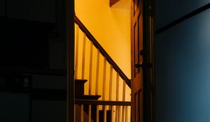 Preview wallpaper stairs, shadow, door, passage