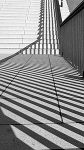 Preview wallpaper stairs, shadows, lines, edges, bw, 3d