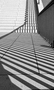 Preview wallpaper stairs, shadows, lines, edges, bw, 3d