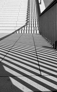 Preview wallpaper stairs, shadows, lines, edges, bw, 3d