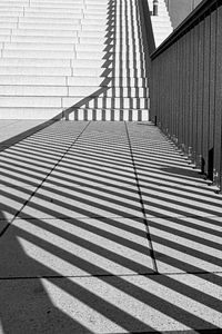 Preview wallpaper stairs, shadows, lines, edges, bw, 3d