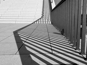 Preview wallpaper stairs, shadows, lines, edges, bw, 3d