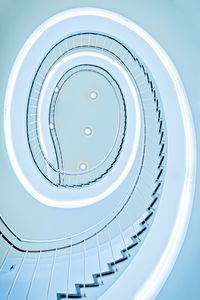 Preview wallpaper stairs, spiral, architecture, minimalism, light, blue