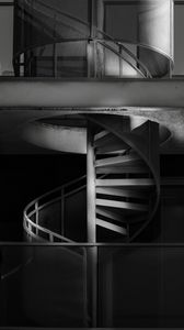 Preview wallpaper stairs, spiral, bw, steps