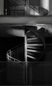 Preview wallpaper stairs, spiral, bw, steps