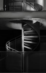 Preview wallpaper stairs, spiral, bw, steps