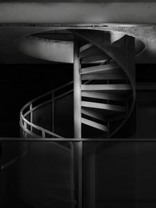 Preview wallpaper stairs, spiral, bw, steps