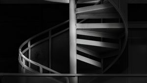 Preview wallpaper stairs, spiral, bw, steps