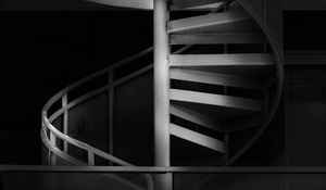 Preview wallpaper stairs, spiral, bw, steps