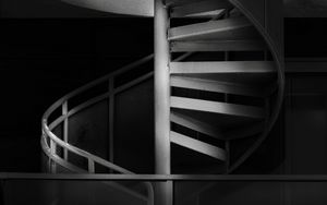 Preview wallpaper stairs, spiral, bw, steps