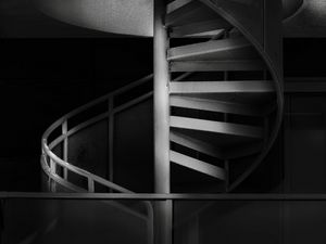 Preview wallpaper stairs, spiral, bw, steps